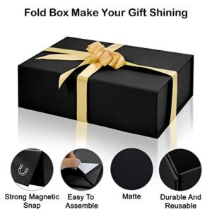 Black Gift Box with Lids, SCENES 9.8 x 5.9 x 3.1 In Magnetic Gift Boxes for Presents, Christmas Birthday Gift Boxes for Men