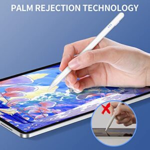 Stylus Pen for iPad with Palm Rejection, Tilt Sensitive and Magnetic Pencil for (2018-2022) Apple iPad Pro 11/12.9 Inch, iPad Air 3rd/4/5th Gen, iPad 6/7/8/9th Gen, iPad Mini 5/6th Gen (White)