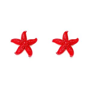 pufguy polyresin artificial mini starfish decoration 1.7"x1.8" for fish tank aquarium landscape decoration-2 pcs（red