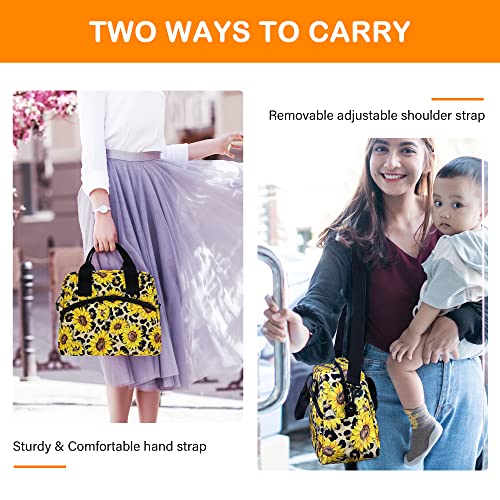 Cats Lunch Bag Insulated Lunch Box Bags for Women Adult Reusable Leakproof Cooler Large Lunch Tote Bag with Adjustable Shoulder Strap for Office Work Travel Picnic