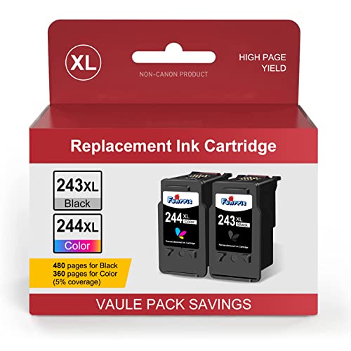 Funrrie 243 and 244 Ink Cartridges for Canon Ink cartridges 243 and 244 for Canon 243 Black Ink PG-243 Black PG 245XL CL 246XL for Canon mg2522 Ink Cartridges Pixma TS3120 TS3122 MX492 TR4520 MG2525