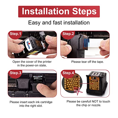 Funrrie 243 and 244 Ink Cartridges for Canon Ink cartridges 243 and 244 for Canon 243 Black Ink PG-243 Black PG 245XL CL 246XL for Canon mg2522 Ink Cartridges Pixma TS3120 TS3122 MX492 TR4520 MG2525