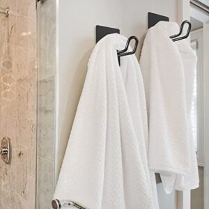 Enkrio Wall Hooks Towel Hooks 6 Pack Heavy Duty Bathroom Self Adhesive Hooks, Sticky Hooks for Hanging Coat, Hat, Loofah – Matte Black