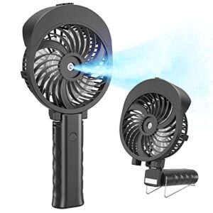 portable misting fan, 55ml large water tank personal handheld mister fan, rechargeable battery operated fan with spray mist fan, 180° foldable, 3 speeds, for home, office, outdoor, disney, travel