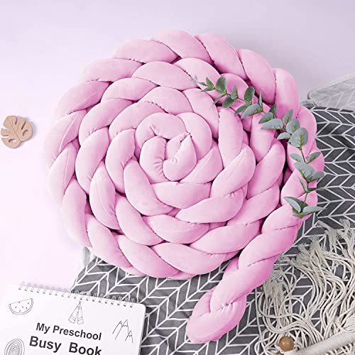 GearKing Cushion Soft Knot Pillow158 inches Handmade Soft Cushion Decor for Bedroom (158in+Pink)