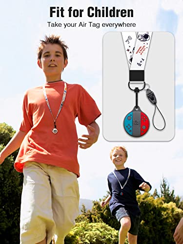 AirTag Case 4 Pack + 2 Pack 3D Pattern Air tag Holder with 2X Necklace Lanyard for Kids & Adults, Soft Silicone Cover for AirTags with Keychain