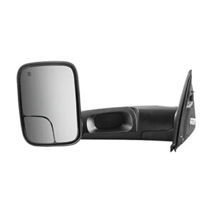 power heated side view mirror for left (driver side) lh for 2003-2009 dodge ram 2500 for 2003-2010 dodge ram 3500 for 2002-2010 dodge ram 1500 manual towing rearview mirror