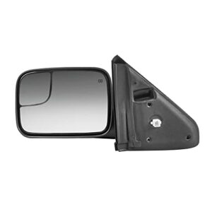 Power Heated Side View Mirror for Left (Driver Side) LH For 2003-2009 Dodge Ram 2500 For 2003-2010 Dodge Ram 3500 For 2002-2010 Dodge Ram 1500 Manual Towing Rearview Mirror