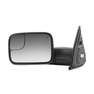 Power Heated Side View Mirror for Left (Driver Side) LH For 2003-2009 Dodge Ram 2500 For 2003-2010 Dodge Ram 3500 For 2002-2010 Dodge Ram 1500 Manual Towing Rearview Mirror