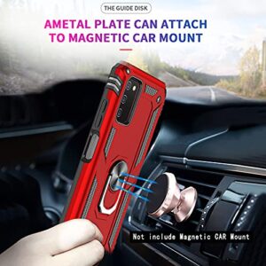 LeYi for Samsung Galaxy A03S Case, Galaxy A03S Phone Case with [2 Pack] Tempered Glass Screen Protector, [Military-Grade] Magnetic Ring Kickstand Phone Case for Samsung Galaxy A03S (6.5 Inch), Red