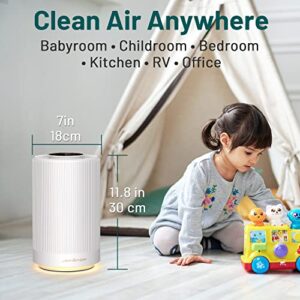 Jafanda Air Purifiers for Home bedroom,H13 True HEPA Coverage 450 sqft,23 dB Air cleaner with Brushless Motor,Effectively Remove Pollen Dust and Odor to Prevent Seasonal Air Diseases,Night Light