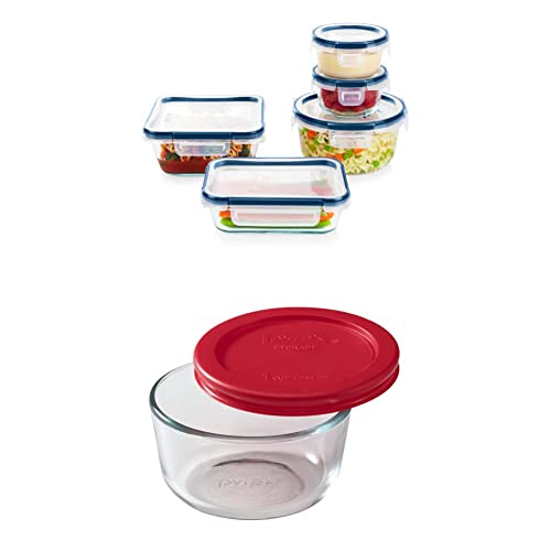 Pyrex Storage Container Set 10 Piece + 1 Cup Storage Container Bundle