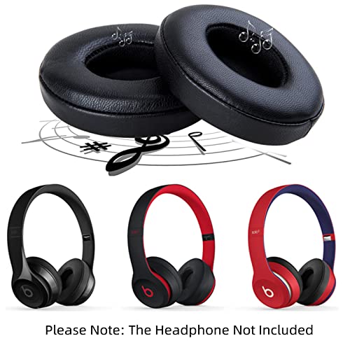 Learsoon SOLO3.0 Ear Pads Replacement Solo 2.0 Ear Cushions Compatible with Beats Solo 2& Solo 3 Wireless A1796/B0534 Headphone(Black)