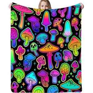 shuihan mushroom blanket for kids adults lightweight flannel throw blanket for sofa couch living room bed gift ultra soft summer blanket, air conditioner blanket (60''x80'')