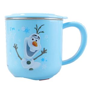 disney frozen olaf abs stainless steel cup with lid, 250ml, blue