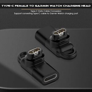 Seltureone (2 Pack) Type C Adapter for Garmin Watch Charger Connector, USB C Charging Converter Accessories for Garmin Fenix 7 7X 5s 6 6X/ Instinct 2/ Venu/Vivoactive 4/Forerunner 955 255 255s