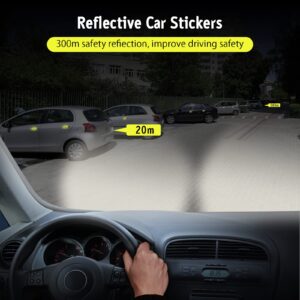 8 Pieces Reflective Car Sticker Set Car Door Bowl Reflective Warning Sticker Car Door Handle Protection Sticker Car Side Reflective Sticker and Car Handle Paint Scratch Film for Car Safety