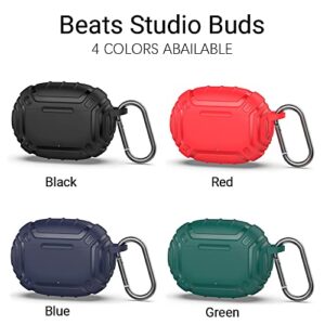 HGSS Personalized Case Compatible for Beats Studio Buds 2021, Custom Name Sturdy Shockproof Protective Case Gift,with Keychain, Blue,Green,Pink,Red