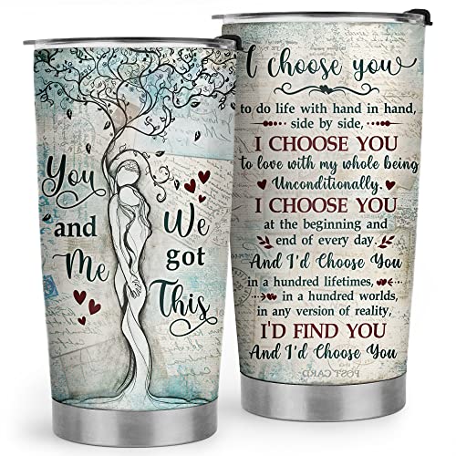 Vprintes Valentines Day Gifts for Her Him - Gifts for Wife Husband, Anniversary Birthday Gifts for Girfriend Boyfriend, Wife Christmas Gift Ideas - I Choose You 20oz Tumbler