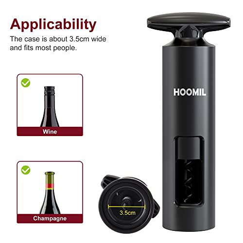 HOOMIL Wine Opener, Multifunctional 4-Piece Set, Manual Bottle Opener/Corkscrew, Vacuum Stopper, Pourer Spout and Foil Cutter