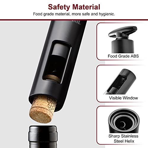 HOOMIL Wine Opener, Multifunctional 4-Piece Set, Manual Bottle Opener/Corkscrew, Vacuum Stopper, Pourer Spout and Foil Cutter