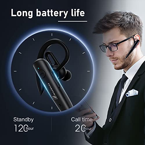 Mosonnytee Headphones Wireless Bluetooth Headset Noise Cancelling Headphones Bluetooth Headset for Cell Phones handsfree Bluetooth earpiece with Microphone Mute one Single Ear 10-Hours Usage