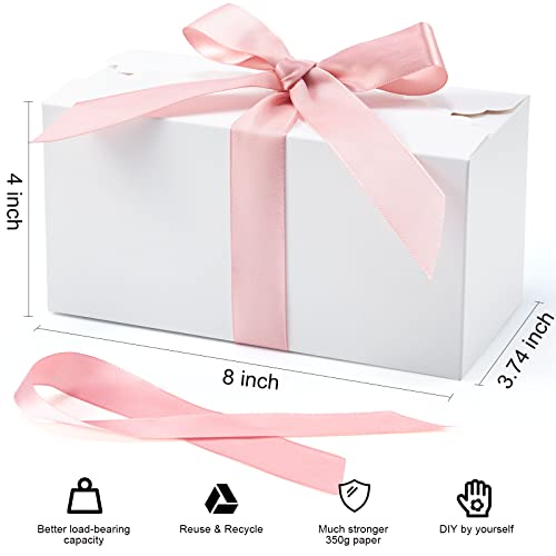 SOSFKIM Tumbler Gift Treat Boxes 24 Pack - 8x4x4in Paper Boxes for Gifts Boxes with Lids, Mug Boxes for Wedding, Bridesmaid Proposal, Party Shower, Christmas