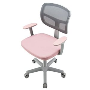 Costzon Kids Desk Chair, Children Study Computer Chair with Adjustable Height, Lumbar Support, Sit-Brake Casters, Swivel Mesh Seat, Ergonomic Kids Task Chair for 3-10, Home, School, Office (Pink)