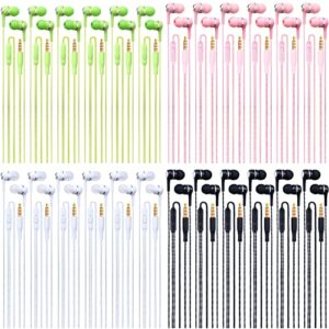 24 pack earbuds pack wire earbuds with microphone in ear headphones with heavy bass 4 colors wire headphones noise isolating ear phones stereo sound headphones with mic for classroom school library