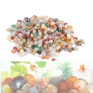 yuzuhome fish tank colorful gravel, 0.4-0.7inch colored decorative pebbles polished stones and river rocks for home indoor aquarium decoration 1lbs