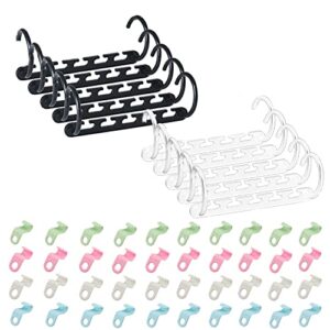 50 pcs space saving hangers and clothes hanger connector hooks, bosoirsou 10 pcs sturdy plastic magic hangers and 40 pcs smart closet space saver closet clothes organizer