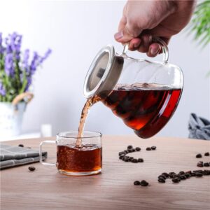 COFIMEFO Coffee Server, V60 Standard Glass Coffee Carafe Pour Over Coffee Pot, Clear, 800 ML/27 OZ