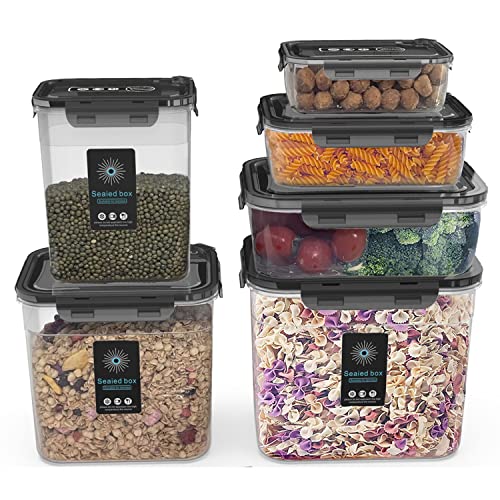 TINGFENG Cereal Containers Storage Set Airtight Food Storage Containers With Lids (6 Pack)