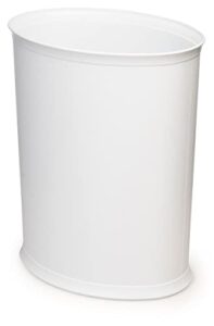 made in usa 5-gallon white plastic waste basket (10.25” l x 12.5” h)