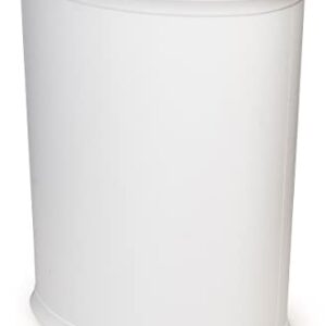 Made in USA 5-Gallon White Plastic Waste Basket (10.25” L X 12.5” H)