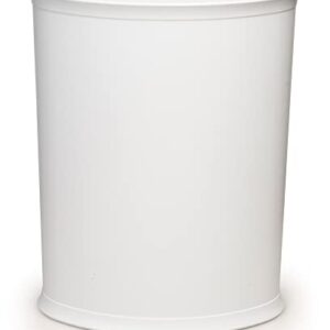 Made in USA 5-Gallon White Plastic Waste Basket (10.25” L X 12.5” H)