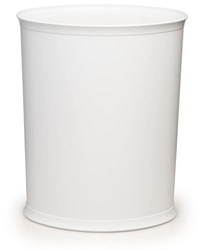 Made in USA 5-Gallon White Plastic Waste Basket (10.25” L X 12.5” H)