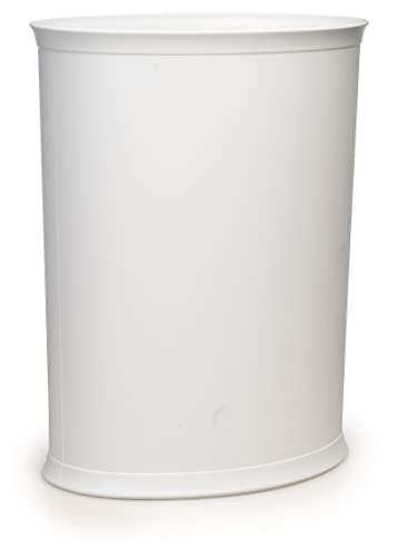 Made in USA 5-Gallon White Plastic Waste Basket (10.25” L X 12.5” H)