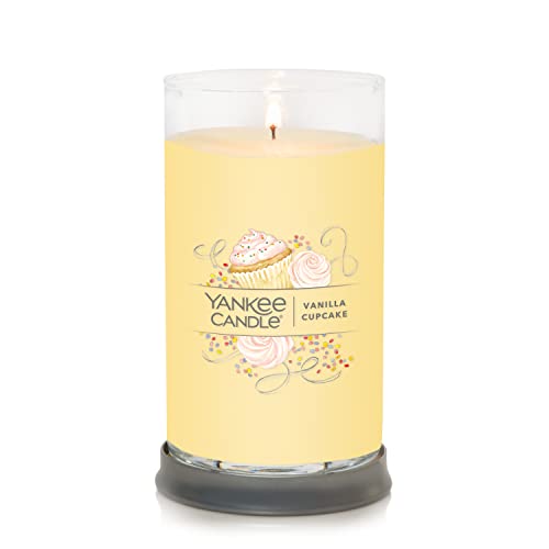 Yankee Candle Vanilla Cupcake Signature Medium Pillar Candle, 14.25oz