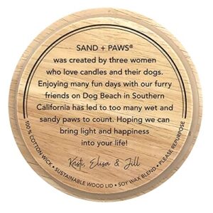 Sand + Paws Scented Candle - Sage & Sea Salt - Additional Scents and Sizes –Luxurious Air Freshening Jar Candles Neutralize pet Odors and Enhance Home décor – 100% Cotton Lead-Free Wicks - 12 oz
