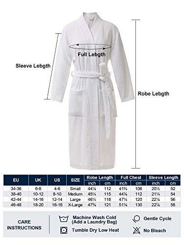 SIORO Terry Cloth Robe for Women Kimono Long Cotton Bathrobe for Spa Shower Hot Tub Hotel, Soft Absorbent Fuzzy Towel Robe bata de baño with Pockets, Plum Medium