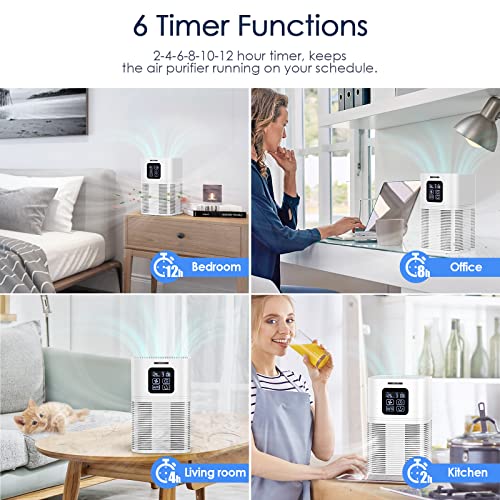 Air Purifiers for Bedroom Home Large Room 610 sq.ft, AMEIFU H13 Hepa Air Purifier Cleaner with Aromatherapy, with Air Filter for Pets Hair, Allergies, Smoke, Dust and Bad Smell (California Available)