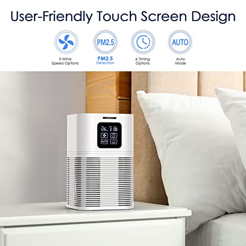 Air Purifiers for Bedroom Home Large Room 610 sq.ft, AMEIFU H13 Hepa Air Purifier Cleaner with Aromatherapy, with Air Filter for Pets Hair, Allergies, Smoke, Dust and Bad Smell (California Available)