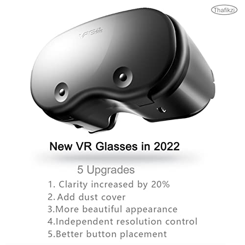 VR Headset Virtual Reality Glasses Compatible with iPhone/Android New Goggles for 3D VR Movies Universal VR Gear Compatible 5-7 Inch Soft Comfortable Adjustable Distance Eye Protection