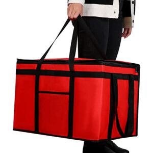 Extra large XXXL Insulated Food Delivery Bag Cooler Bags Keep Food Warm Catering Therma for doordash Catering Cooler Bags Keep Food Warm Catering Therma Catering Shopper hot XXXL warming RED Pizza