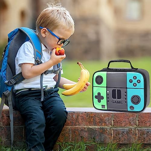 Tongtai Kids Lunch Box Boy Insulated Lunch Bag Game Leather Thermal Lunch bag for School Insulated Cooler Bag Game Lunch Boxes for Boys Girls Kids Toddlers Teen