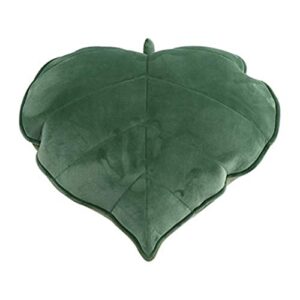 yilanlan fun leaf pillow plush floor pillow simulation office cushion chair sofa car pillow simple room decoration pillow (50cm*50cm, green)