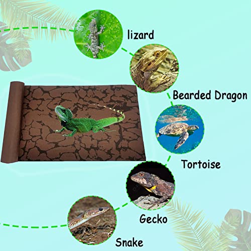 BNOSDM Reptile Carpet Mat Terrarium Liner Bedding Reptile Cage Mat Supplies for Tortoise Lizard Leopard Gecko Snake Chameleon 39’’ x 20’’