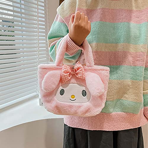 Huositi Plush Tote Cute Anime Tote Gift For Kids Girls Youth (Pink) Large