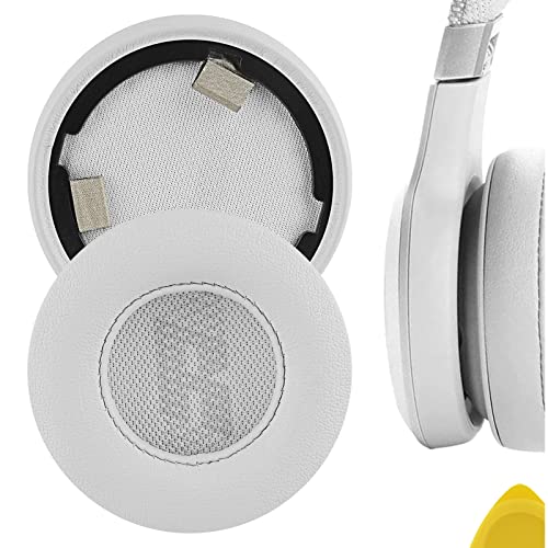 Geekria QuickFit Replacement Ear Pads for JBL Live 460NC Wireless On-Ear Noise Cancelling Headphones Ear Cushions, Headset Earpads, Ear Cups Cover Repair Parts (White)